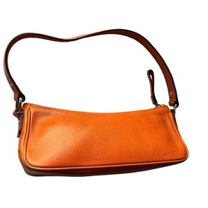 Kate Spade Vintage Leather Orange Baguette Handbag